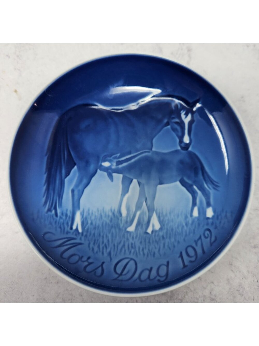 Bing & Grondahl Porcelain Mothers Day Plate Horse with Foal 1972, Horses, denmar